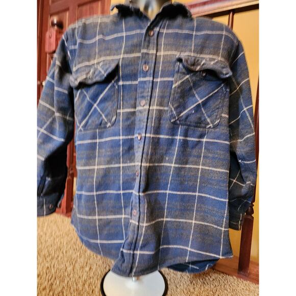 Burry Lane Flannel Shirt Mens Medium Classic Rugged Plaid Long Sleeve Button Up - Picture 2 of 13